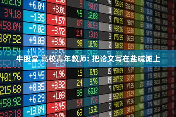 牛股堂 高校青年教师: 把论文写在盐碱滩上